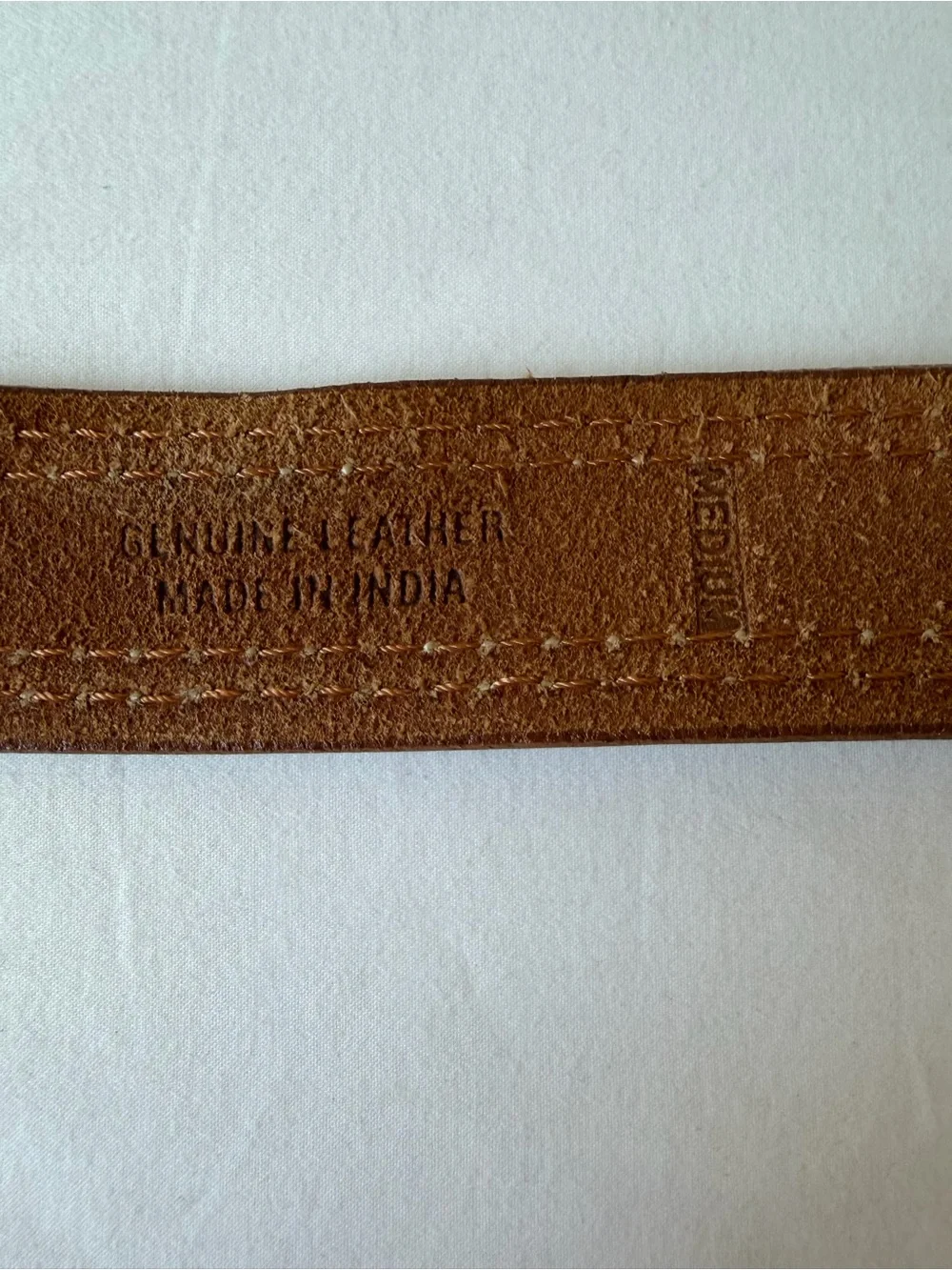 Brown Genuine Leather Belt w/ White Stitching Women’s Size Medium